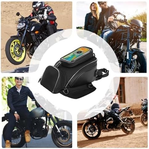 Motorcycle Tank Bag for Kawasaki Ninja 650 650R ZX6R ZX10R, Magnetic & Strap Mount Tank Bag for Motorcycles, Motorcycle Touring Navigation Luggage Bag Tank Bags,A Strap