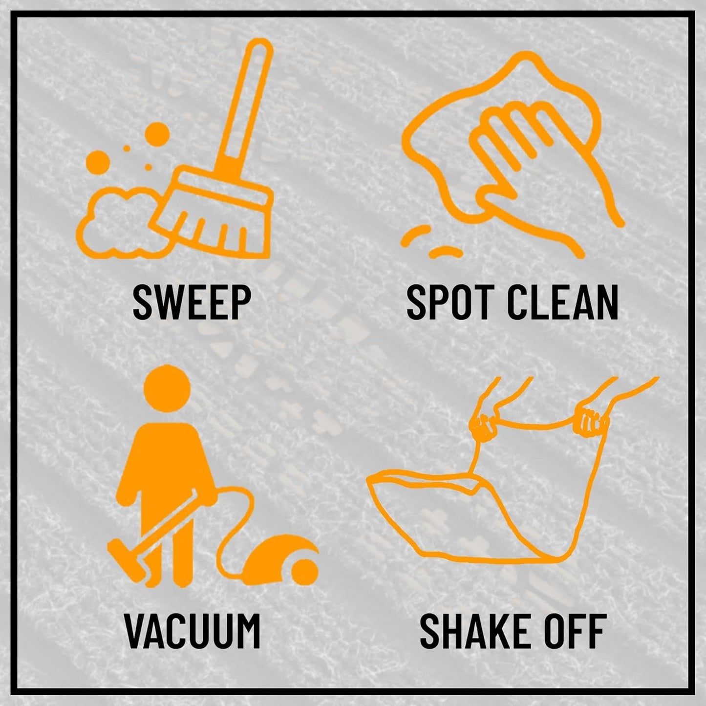 Ottomanson 2' x 51' Hallway Runner with Scraper Pile Extra Durable Non-Slip Rug Mat for Indoor & Outdoor Use - Ideal for Kitchen, Entryway, Patio & Garage - High-Traffic Carpet, Black