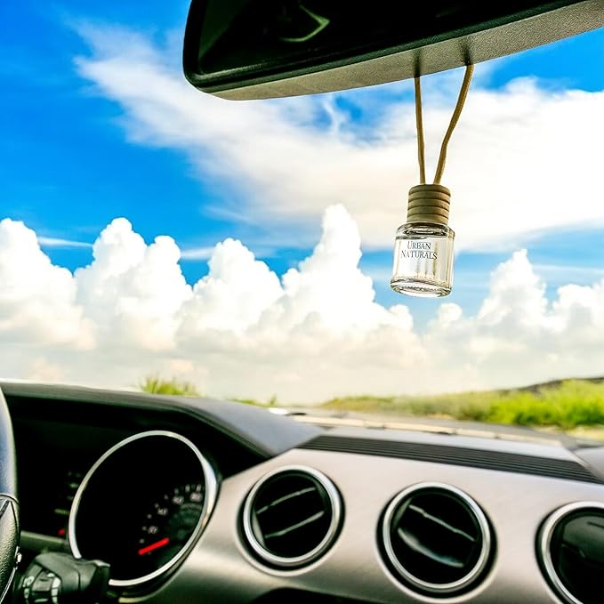 Urban Naturals Car Air Freshener Smoked Vanilla Scent Diffuser, Long Lasting Car Fresheners Made in USA, Odor Eliminating Technology, Hanging Auto Accessories + Vent Clip (3 Pack)