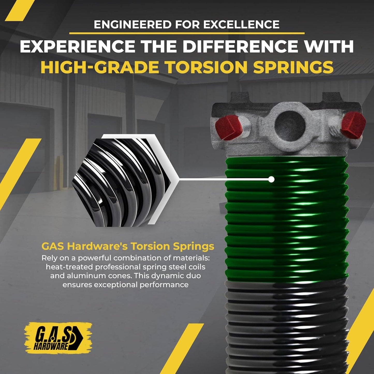 Garage Door Torsion Spring 243x2x30 Torsion Springs for Garage Door Repair Right Hand Wound Replacement for Left Side of Garage Door with 1" Steel Bearing, Gloves, Manual and Winding Bars (Red Cone)