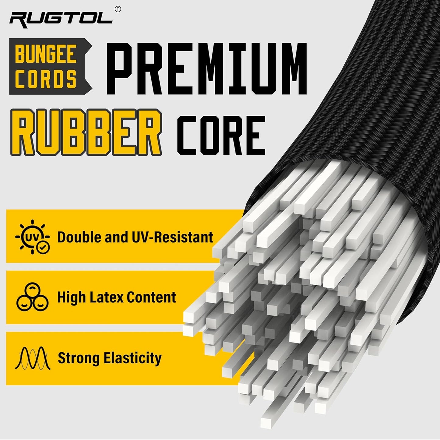 Bungee Cords with Hooks, 60 Inch Adjustable Elastic Bungee Cords with Carabiner Hooks, Easy to Adjust Bungee Rope UV Resistant for Truck Bed, SUV Trunk, Car, Bike Rack, Trash Can, Moving, Plants