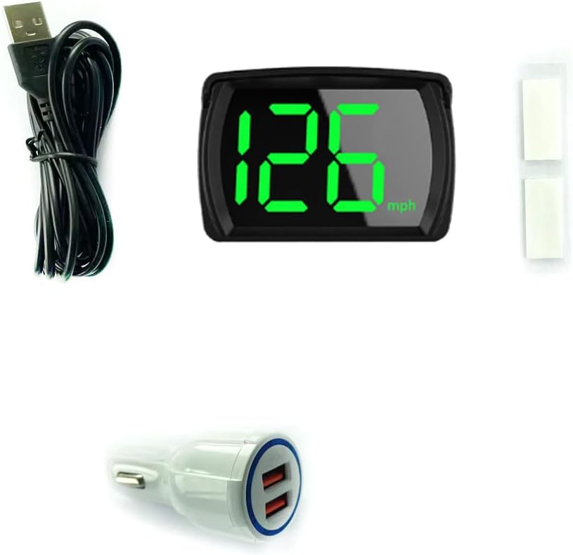 Shkalacar Car HUD Headup Display KM/H MPH GPS Digital Speedometer with LED Large Font Display for Car Truck SUV Motorcycle