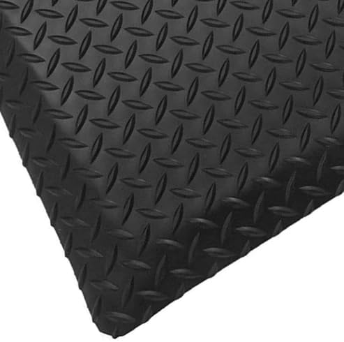 Rhino Mats, American Classic Diamond Anti-Fatigue Mats, Industrial Ergonomic Comfort Standing Mat for Work, Home, Garage, Office, Kitchen or Anywhere (Black 1" Thick, 3 FT. x 12 FT.)