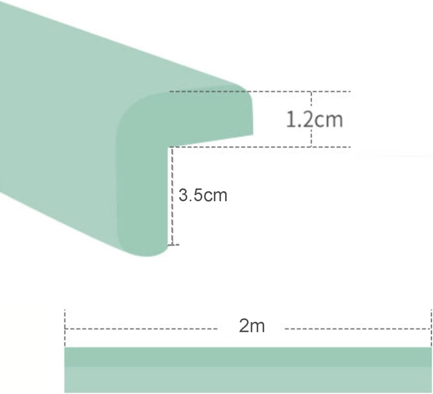 XPLKQXE Sharp Edge Safety Corner Edge Foam Padding, Edge Guards Bumpers Adhesive, Edge Corner Protector Guards for Table Edges & Sharp Corners(Green-B,1pcs)