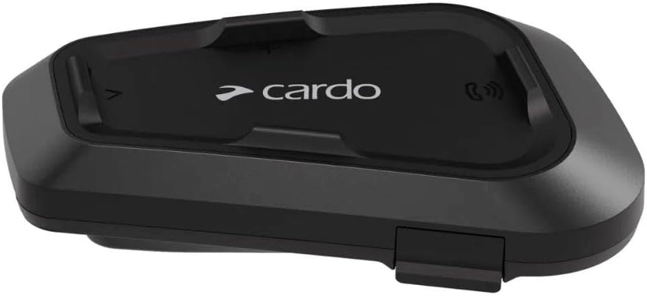 Cardo Systems Spirit Motorcycle Bluetooth Communication Headset, 2-Way Bluetooth, Thin 32mm Speakers, Waterproof, Universal Connectivity - Single Pack