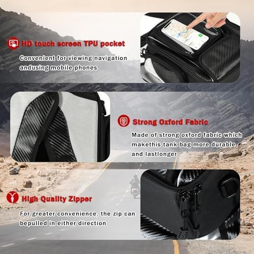 Motorcycle Tank Bag for Honda NT1100 NT 1100, Magnetic & Strap Mount Tank Bag for Motorcycles, Motorcycle Touring Navigation Luggage Bag Tank Bags, B Magnetic