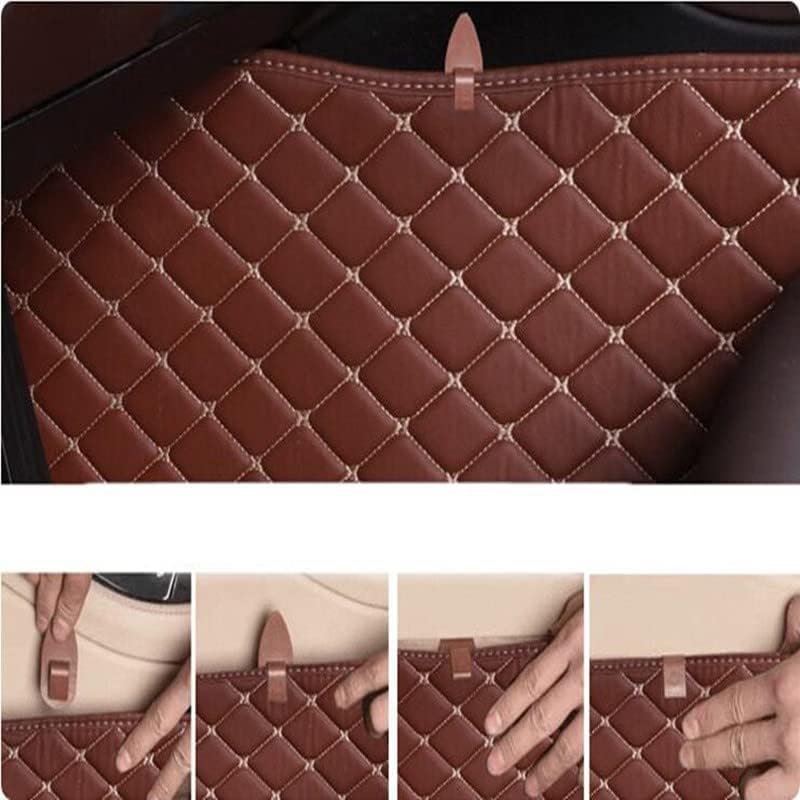 Custom All-Weather Protection Luxury Leather Floor Mats for Cars SUVs Trucks According Anti-Slip Leather Floor mats ﻿ (41,Striped Dark Brown)