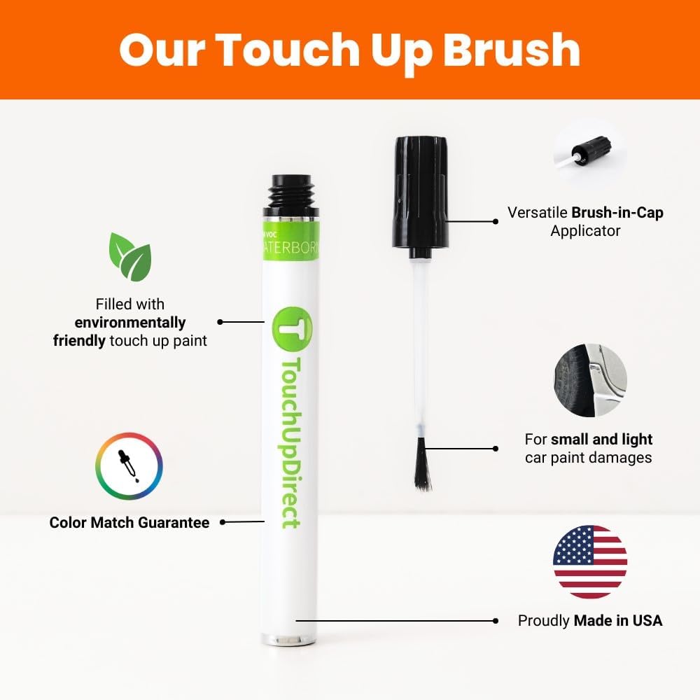 TouchUpDirect 1K0 Silver Knockout Metallic Compatible with Toyota Exact Match Touch Up Paint Brush - Preferred Kit