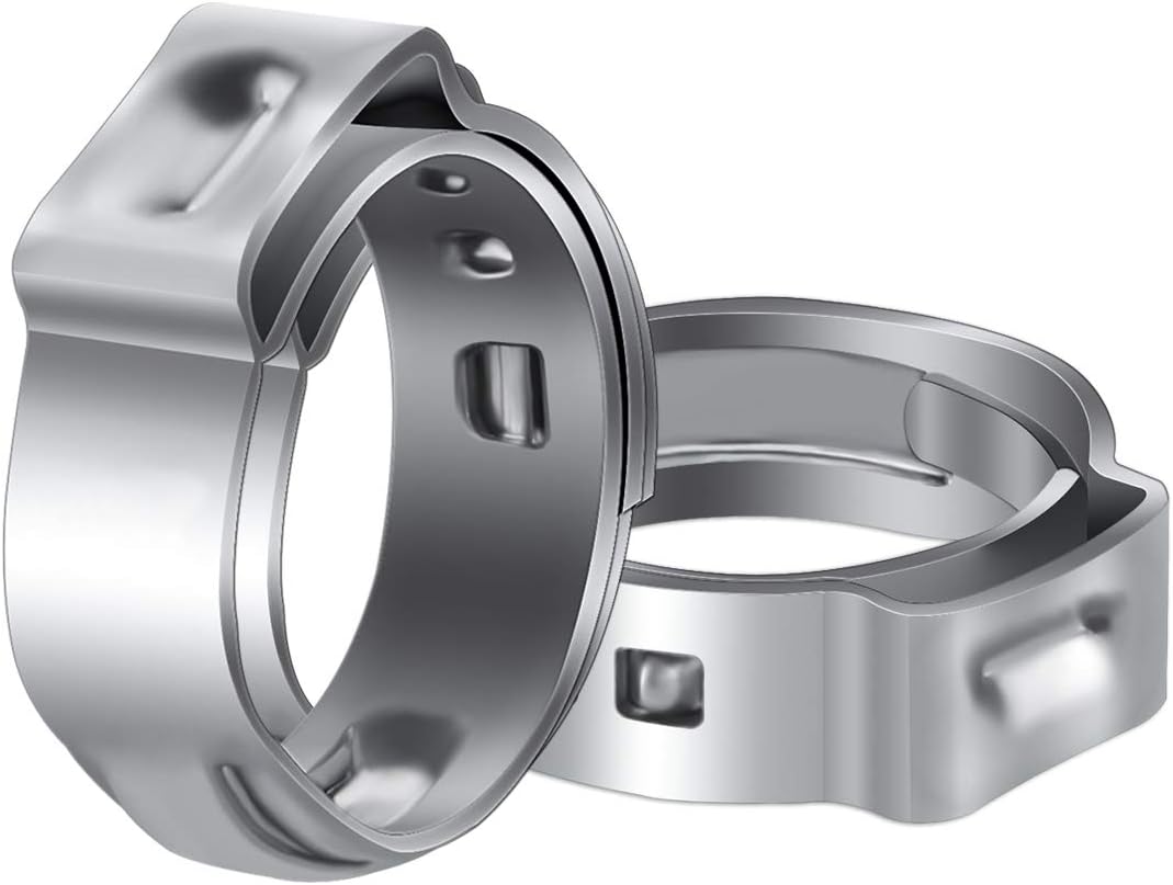 LOKMAN 50 Pack 1 Inch PEX Cinch Clamps, Stainless Steel Cinch Crimp Rings Pinch Clamps for PEX Tubing Pipe Fitting Connections (1 Inch)