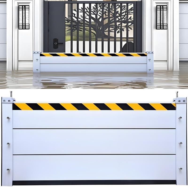 Flood Barriers for Home Exterior,Aluminum Alloy Outdoor Garage Doors Water Barriers for Flooding(H23.6Inch,L4.5FT)