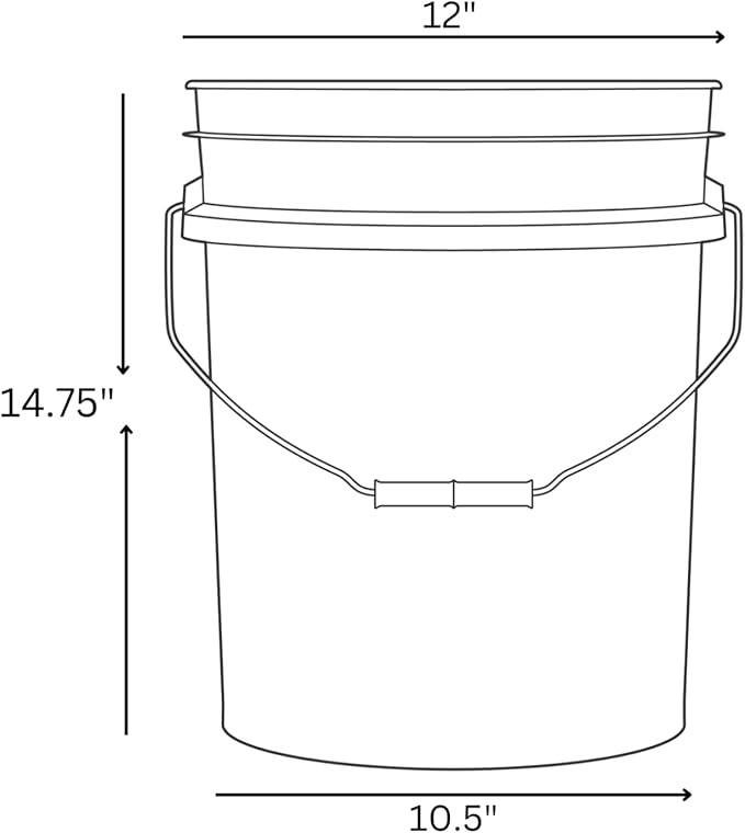 House Naturals 5 Gallon Premium HPDE Plastic Bucket - Made in USA Food Grade Storage Container, BPA Free All Purpose Pail (3, Lime)