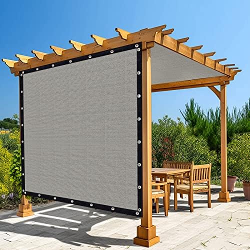 Amagenix 90% Shade Fabric 8'X 23' Gray Sun Shade Cloth with Grommets for Pergola Replacement Shade Cover Canopy, Heavy Duty, Cable Zip Ties Included (We Customized)