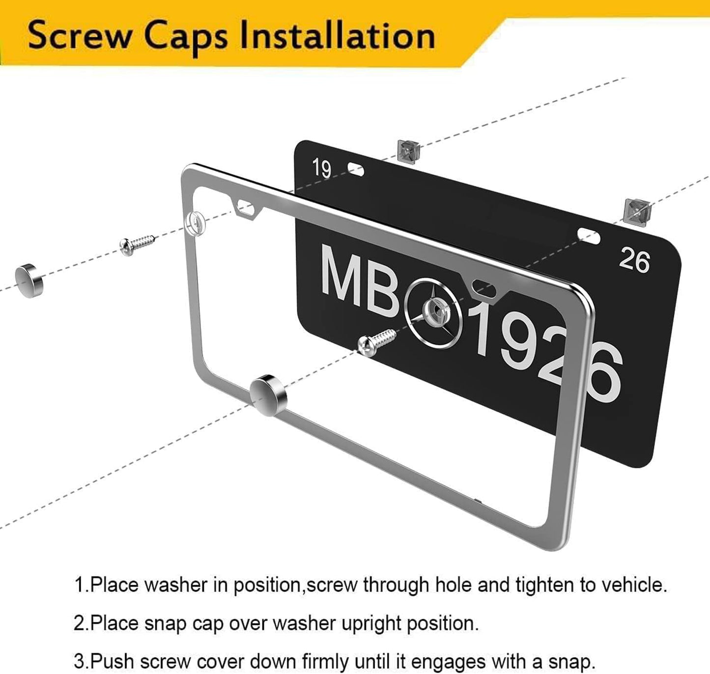 Folk Floral License Plate Frame Colorful Flowers Stainless Steel License Plate Frames Holder Covers Rust-Proof Auto Parts Decoration with Screws License Plate Holder for Car Accessories 12x6 Inch