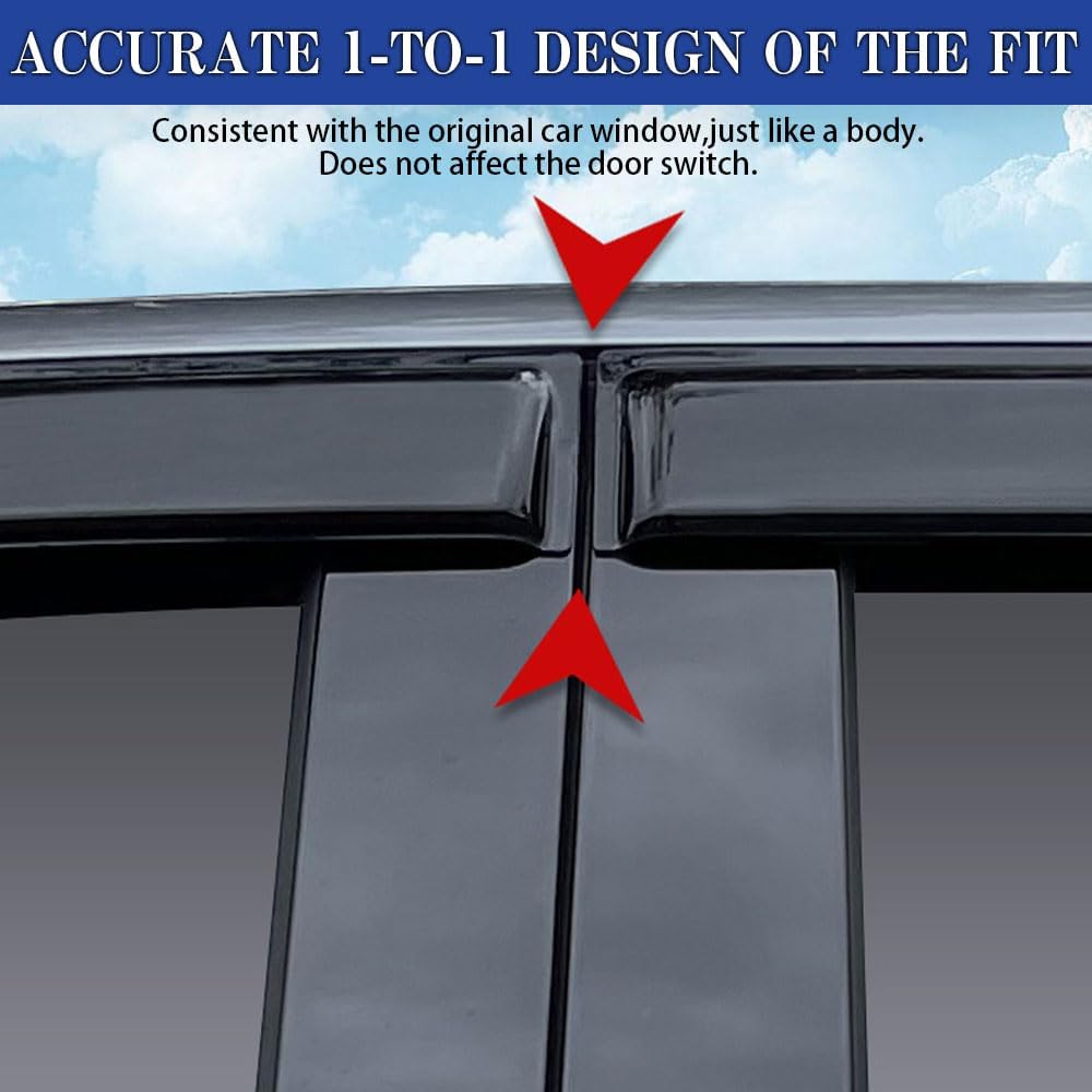 Rain Guards for Ford Bronco Sport 2021-2024 Big Bend Outer Banks Badlands,Tape-on Side Window Deflectors for Ford Bronco Sport,Window Visors for Ford Trucks,for Ford Car Accessories,4 pcs