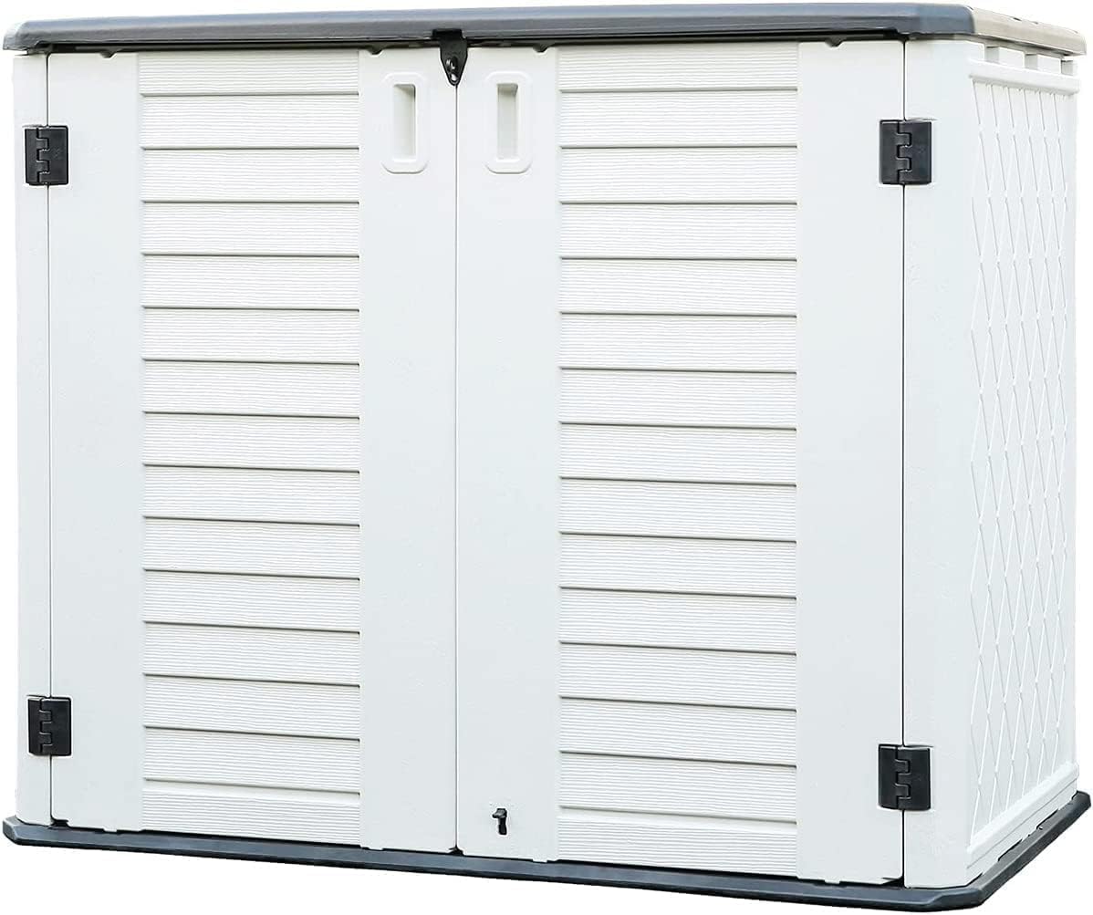 KINYING Metal Laminate Shelving for 26 Cu.ft Horizontal Storage Shed, One Shelf to Hold 44 lbs, 46 in * 15 in, One Piece in The Package with 4 Screws, 11LBS