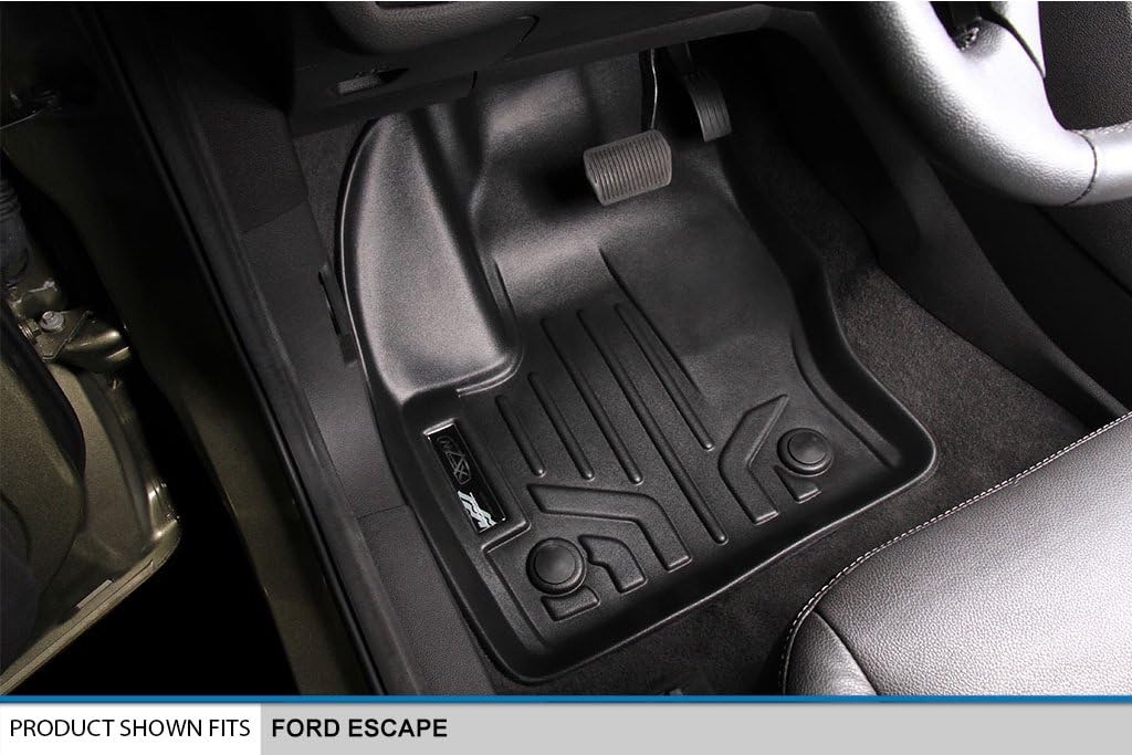 MAXLINER Custom Fit Floor Mats 2 Row Liner Set Compatible with 2013-2019 Ford Escape