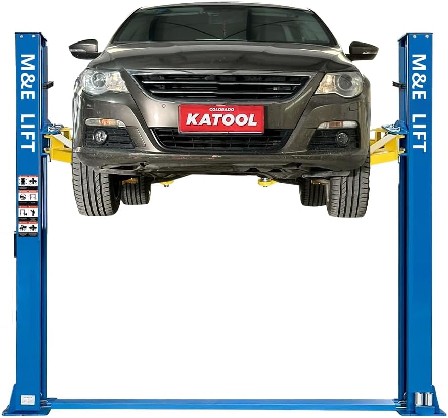 110v 9000lbs 2 Post Lift Car Lift Auto Hoist Full Rise Time 50SEC 2 Post Truck Lift for Home/Shop Automotive Lift for Repair Shop, Blue