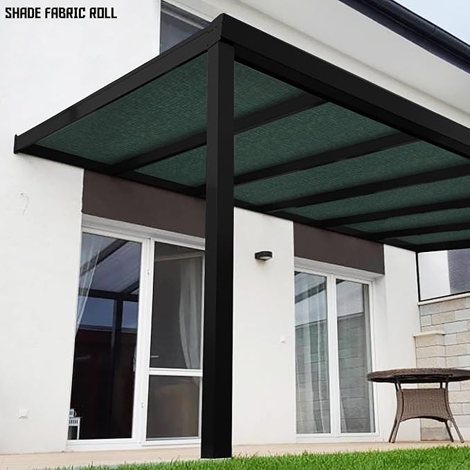 TANG Sun Shade Fabric Roll 8'x53' Shade Cloth for Garden Dark Green HDPE Mesh Shading Pergola Cover Replacement Canopy, 95% Blockage Sunshades for Outdoor Patio Backyard Plant