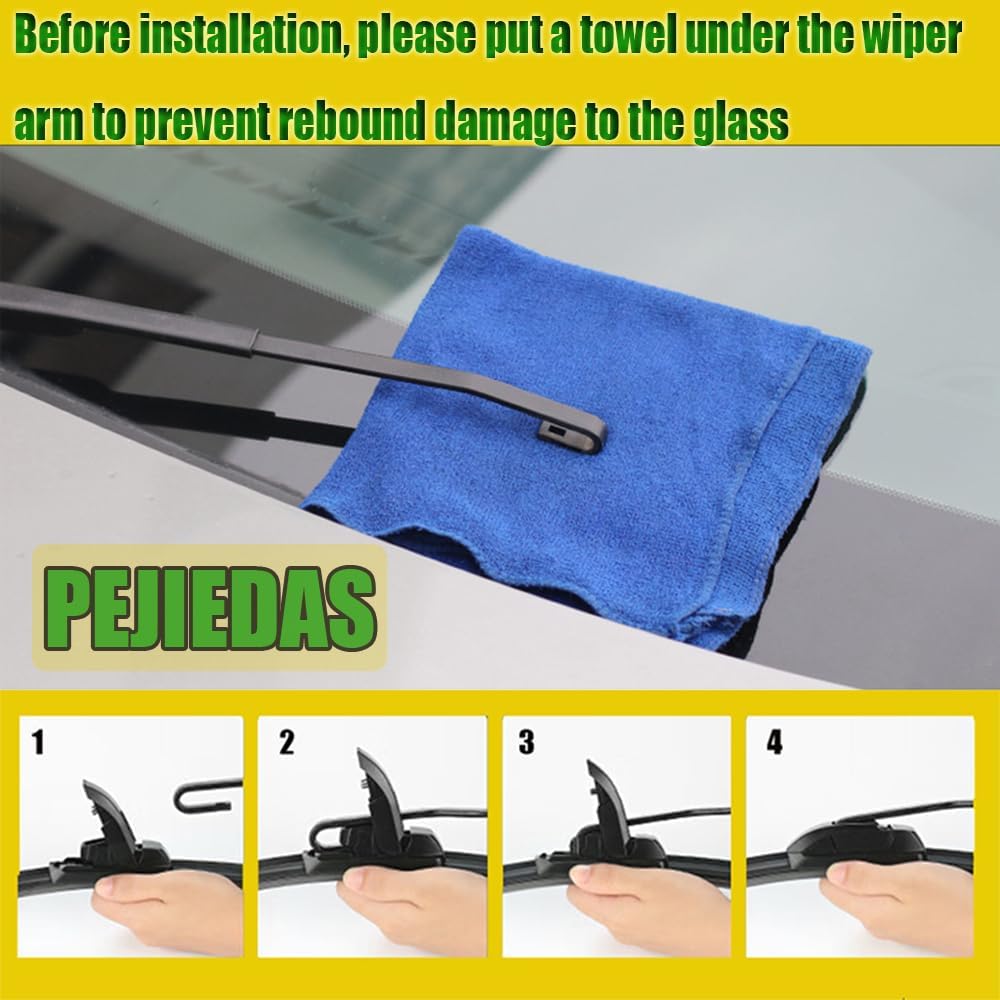 Set of Wiper Blades, Front Wiper + Rear Wiper Blades for Hyundai Santa Fe 2013-2018/Santa Fe XL 2019 (26 inch + 14 inch + 13 inch Wiper Blades）OE Original Style