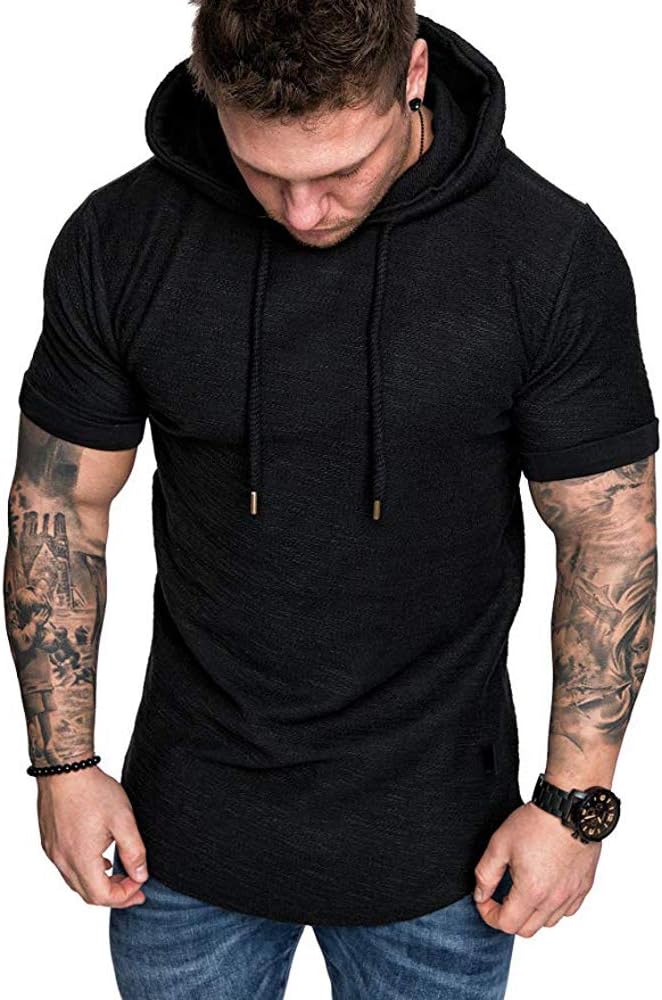 Lexiart Mens Fashion Athletic Hoodies Sport Sweatshirt Solid Color Fleece Pullover