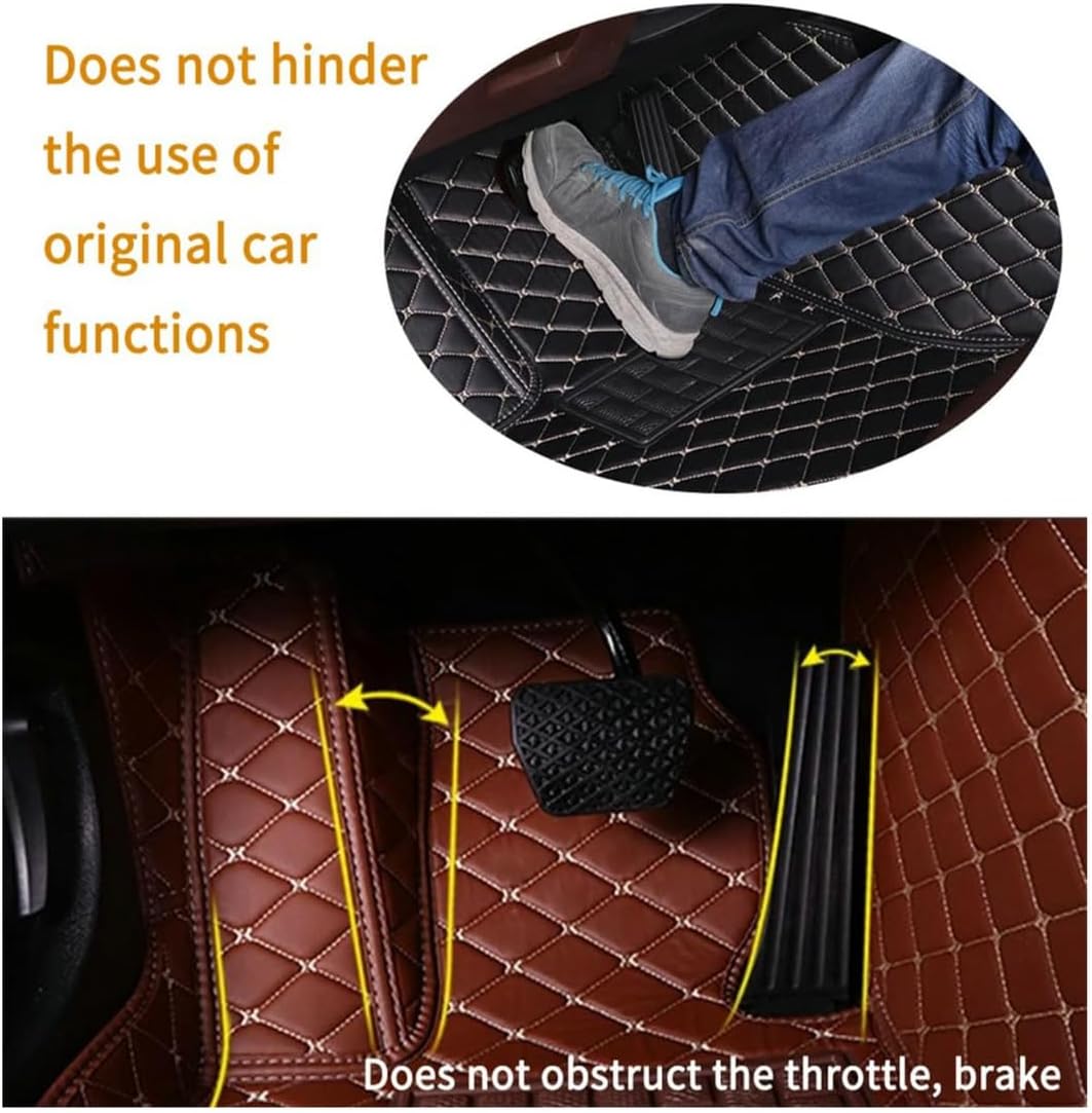 Custom Personalized Floor Mats for Cars，Luxury Full Coverage All Car Floor Mats，Anti-Slip Leather Car Mat Set ，Custom Floor Mats for 99% of Cars, Trucks & SUVs. (Orange and Black)