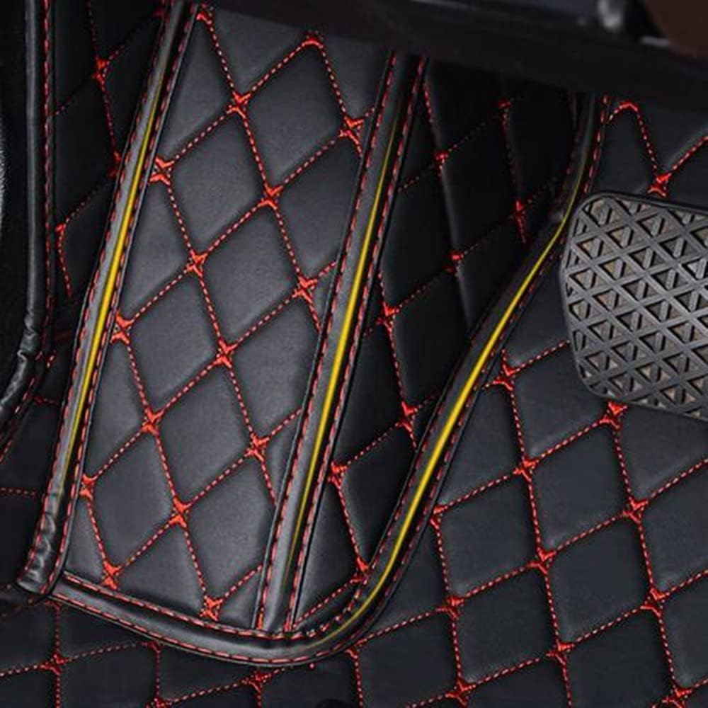 Custom All-Weather Protection Luxury Leather Floor Mats for Cars SUVs Trucks According Anti-Slip Leather Floor mats ﻿ (43,Striped Black)
