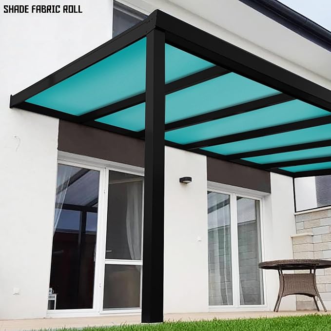TANG Sun Shade Fabric Roll 8'x42' Shade Cloth for Garden Turquoise Green HDPE Mesh Shading Pergola Cover Replacement Canopy, 95% Blockage Sunshades for Outdoor Patio Backyard Plant
