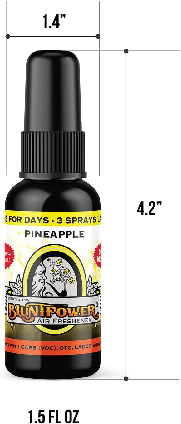 BluntPower 1 Ounce Bottle Oil Based Concentrated Air Freshener and Oil for Burner, Pineapple (Pack of 3)