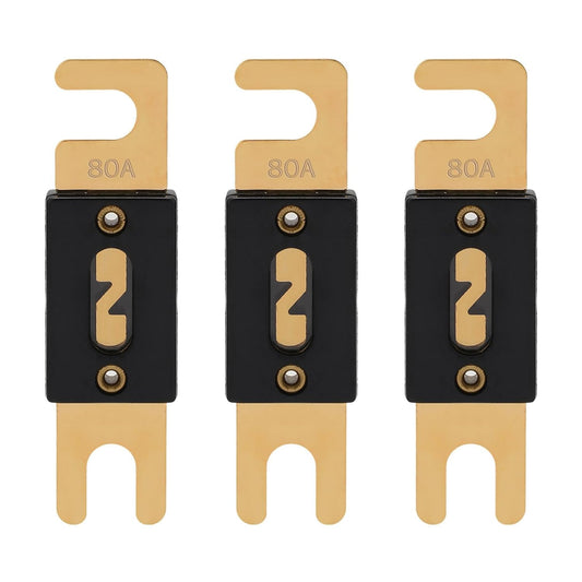 80A ANL Fuse 80 Amp Inline Blade Fuses 32V for Car Audio Inverter Automotive Stereo (Pack of 3 pcs)