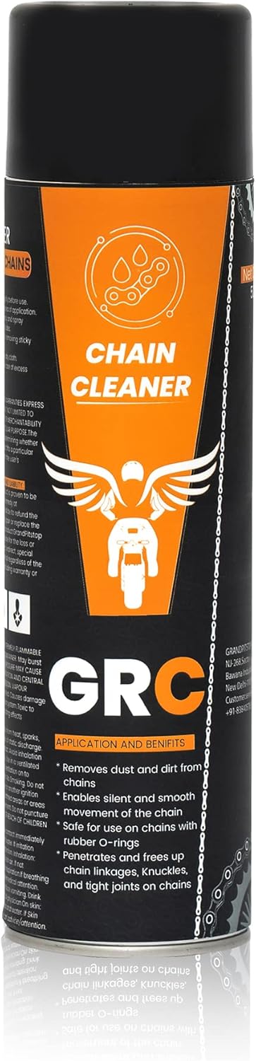 GRAND PITSTOP Chain Cleaner, Degreaser 500ml and Chain Lube, Greaser, 500ml Motorcycle Bike Chain Cleaner for all bikes Motorcycles, Super Durable