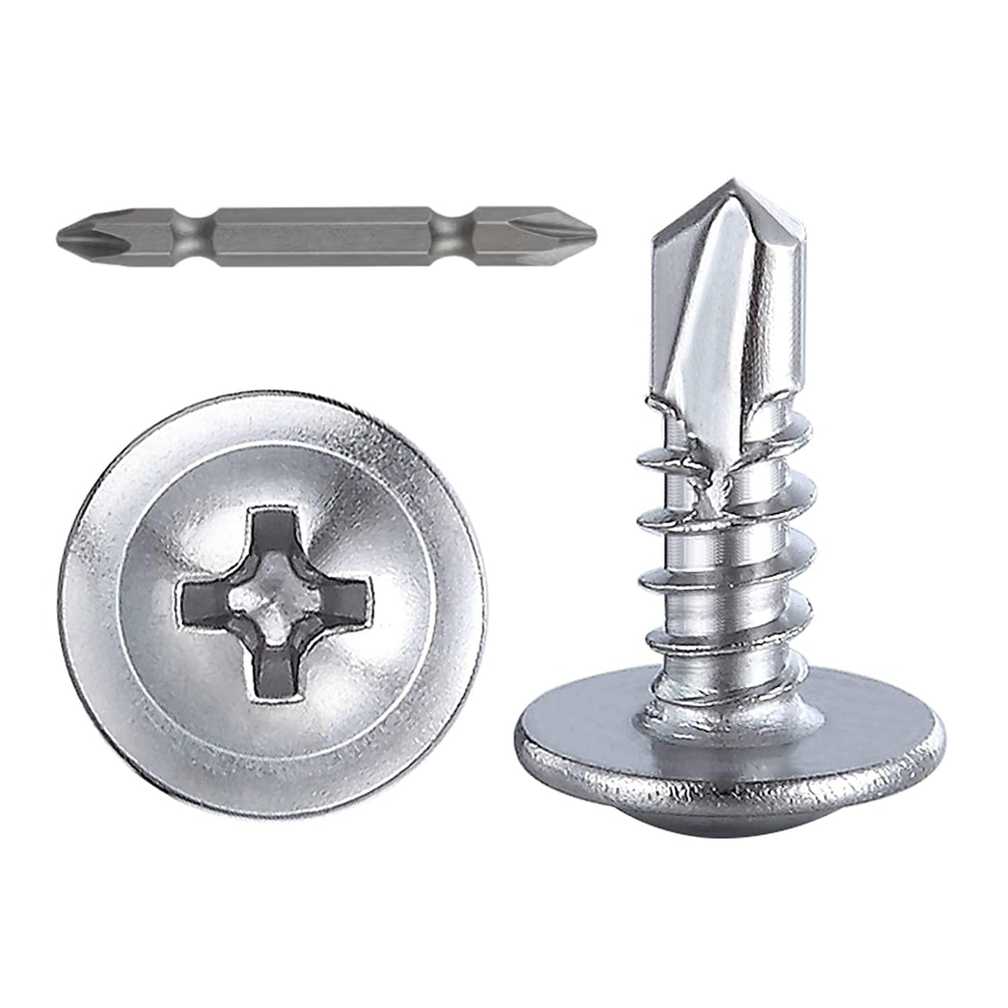(350 pcs) Wensilon #10×1/2”for Sheet Metal Self-Tapping Screws 410 Stainless Steel Truss Head High-Strength Quick Tapping Screws