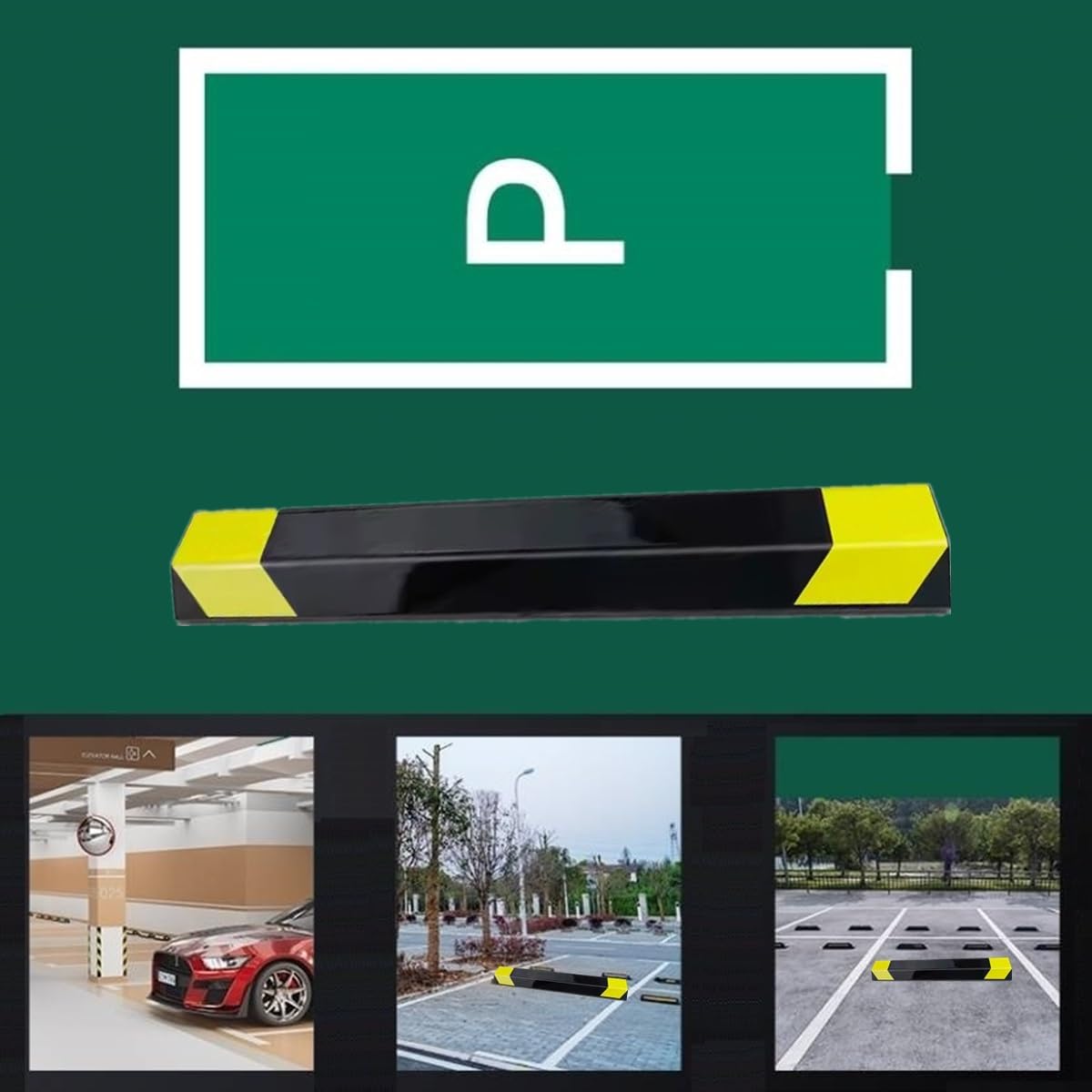 2 Pack 18" Parking Aid for Garage Heavy Duty, Car Parking Stopper for Garage, Parking Aids Protects Car, Parking Stopper Easy to Install (2 Pack 18" L x 1.25" H)