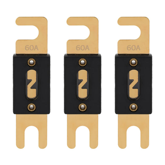 60A ANL Fuse 60 Amp Inline Blade Fuses 32V for Car Audio Inverter Automotive Stereo (Pack of 3 pcs)
