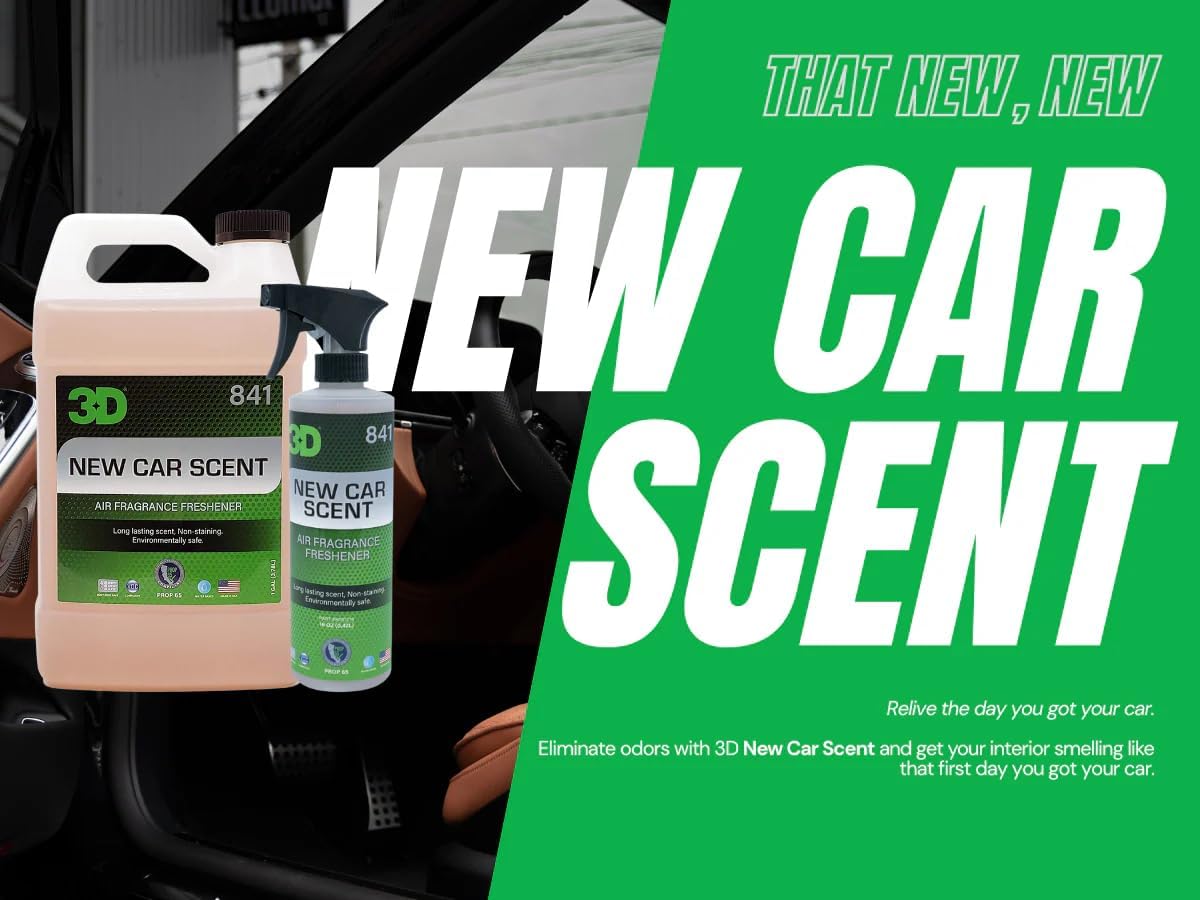 3D New Car Scent Air Freshener – 16oz Spray Bottle – Long-Lasting, Non-Toxic, Water-Based Formula with Organic Oils – Safe for Pets, People & All Surfaces