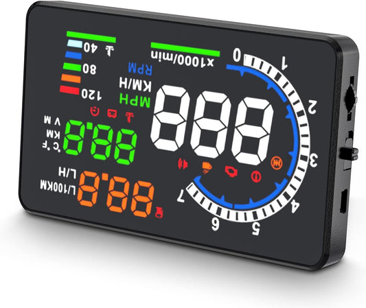 Heads Up Display for Cars, Digital Speedometer for Car A8 with OBD Function, 5.5 Inch Large Screen, HUD Speedometer for Car for All Vehicles
