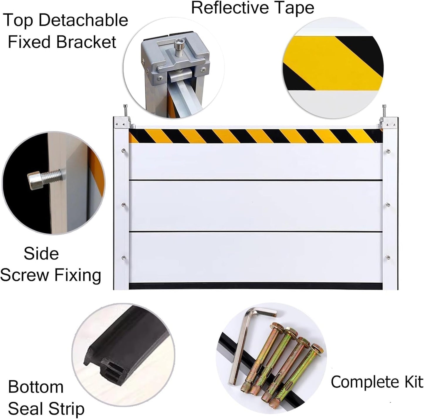 Reusable Heavy Duty Aluminum Flood Barriers for Home Exterior, Flood Protection Barriers Water Barrier Door Quick Detachable Garage Doors Detachable Mobile Rain Water Baffle ( H 31.5 inch L 19FT)