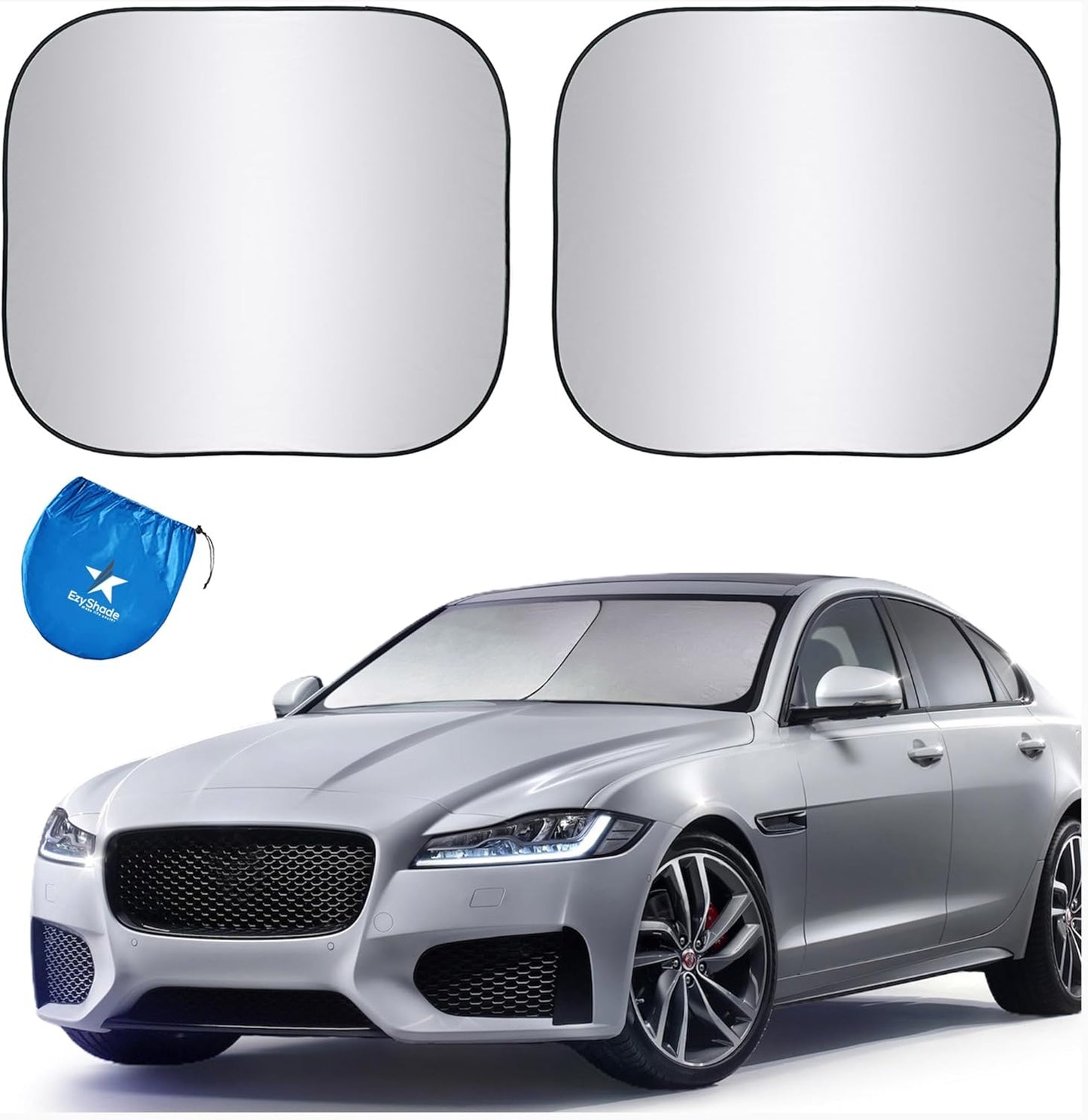 EzyShade Windshield Sun Shade with Shield-X Reflective Technology. See Vehicle Size-Chart. Foldable Car Sunshade for Front Windshield Window Car SUV Van Truck. Sun Visor Heat Shield. Sports (S) Size