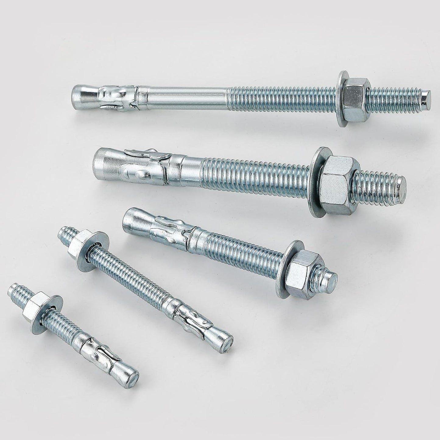 5/8x6 10Pcs Inch Standard Fasteners for Heavy-Duty Zinc Wedge Anchors for Cement and Concrete