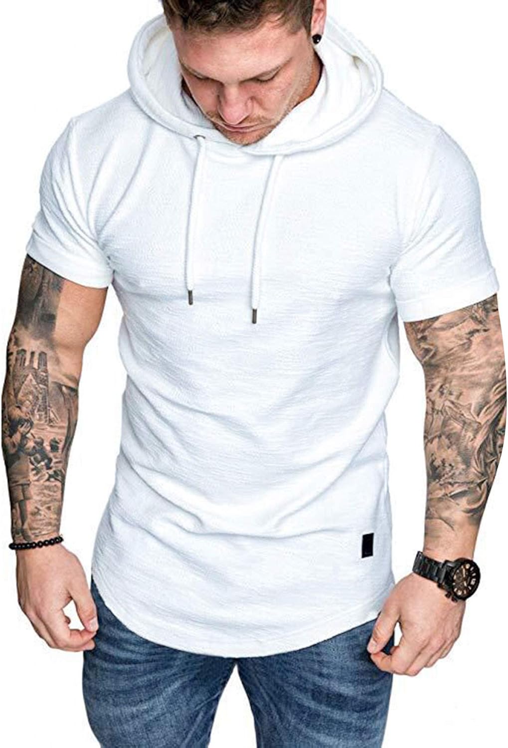Lexiart Mens Fashion Athletic Hoodies Sport Sweatshirt Solid Color Fleece Pullover
