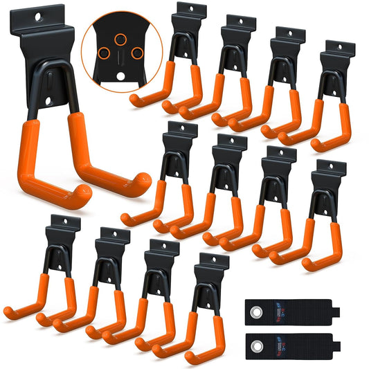 3-H Slat Wall Hooks 12 Pack 4.5 Inch, Slatwall Hooks U Shape,Slatwall Accessories Heavy Duty for Space Saving Used as Proslat Accessories(Orange)