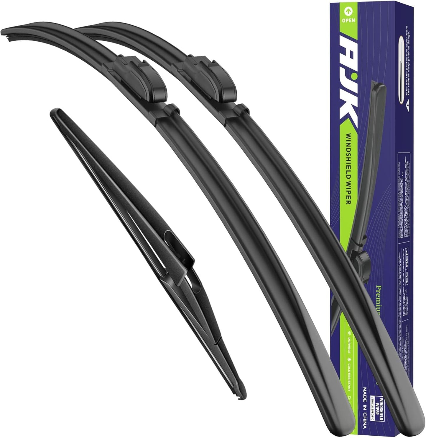 AJK Wiper Blades for Hyundai Elantra GT 2018 2019 2020, 2 Piece All Weather OEM Quality Automotive Replacement Windshield Wiper Blades for My Car