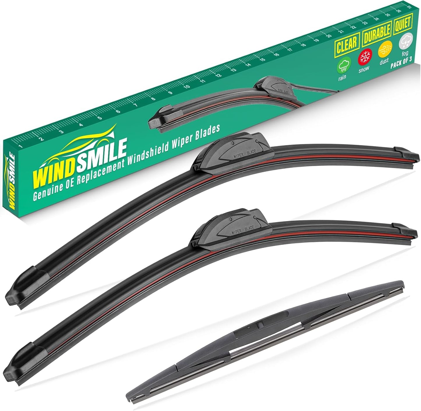 26" 17" 12" Windshield Wiper Blades Replacement for Honda CRV CR-V 2017 2018 2019 2020 2021 2022 Premium All Weather Front Rear Wipers Set - OEM Quality (Pack of 3)