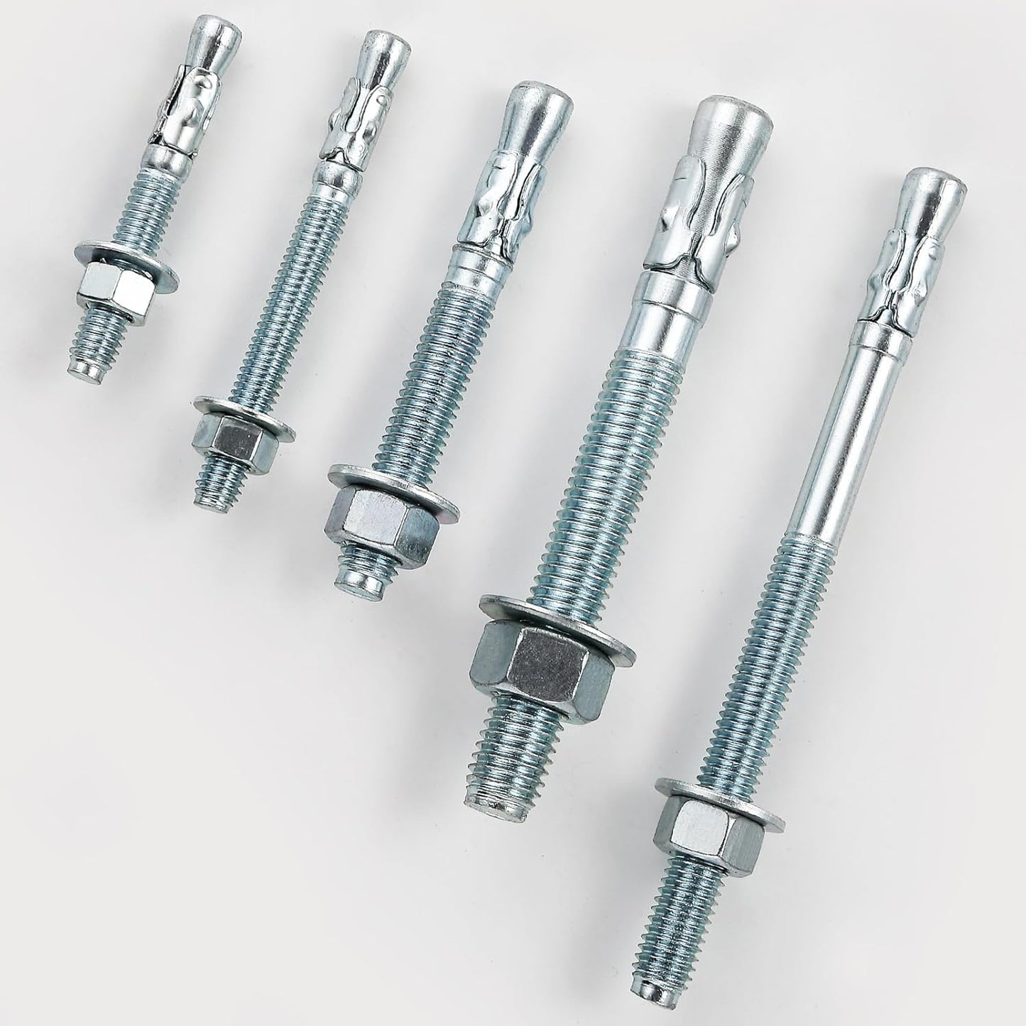 1/4x2-1/4 10Pcs Inch Standard Fasteners for Heavy-Duty Zinc Wedge Anchors for Cement and Concrete