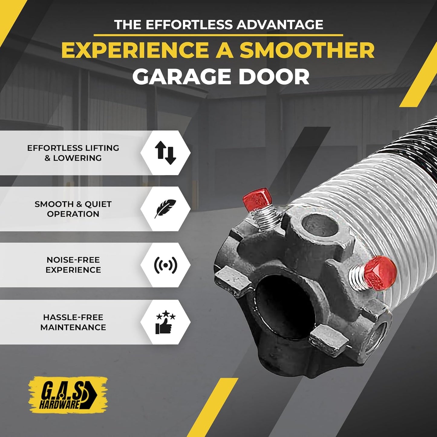 Garage Door Torsion Springs 295x2x41 Includes 1” Steel Bearing, Gloves, and Winding Bars for Left and Right Side of Garage Door Precision E-Coating 5-Year Warranty Minimum 30,000 Cycles (Pair)