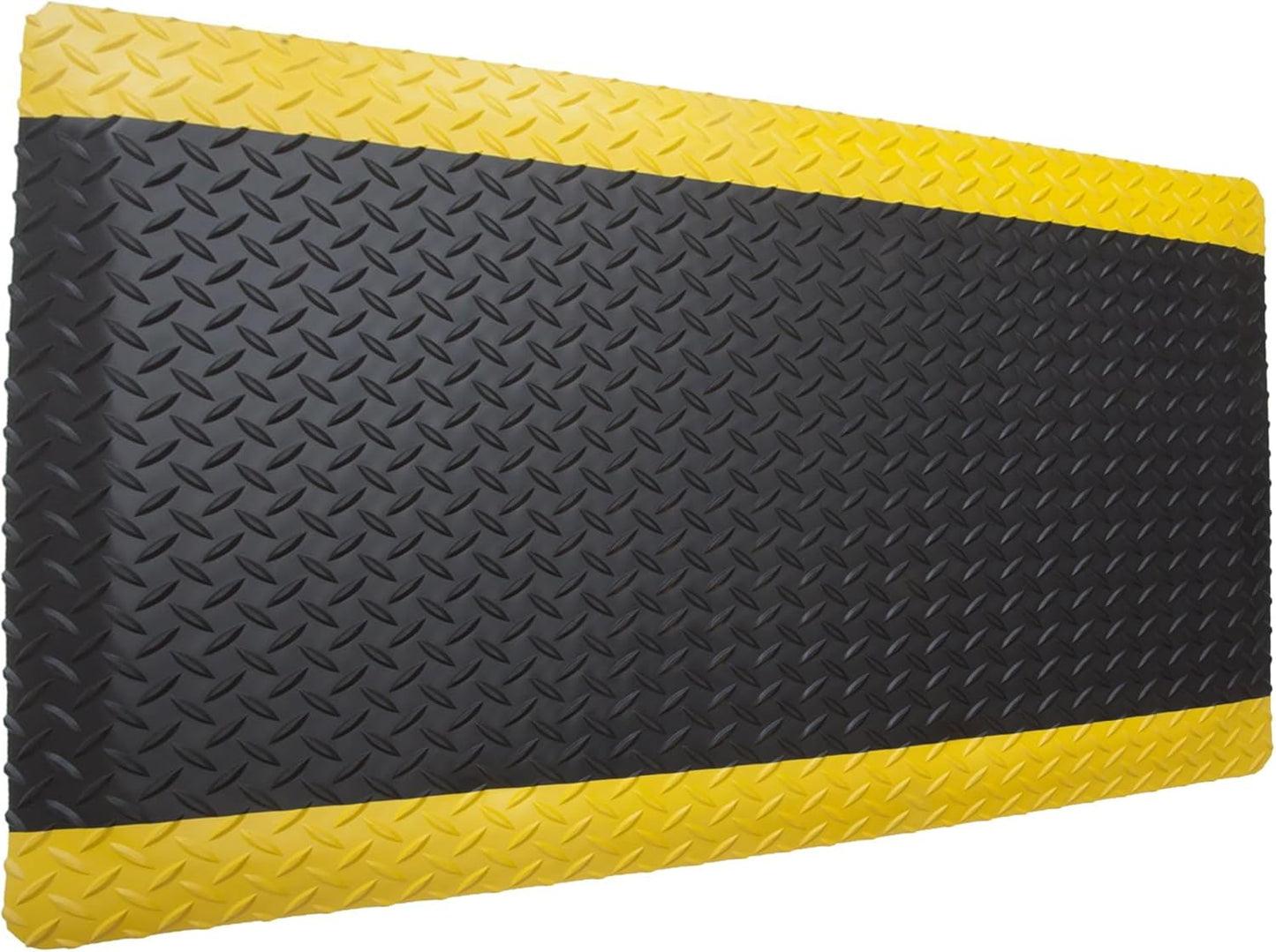 Rhino Mats, American Classic Diamond Anti-Fatigue Mats, Industrial Ergonomic Comfort Standing Mat for Work, Home, Garage, Office, Kitchen or Anywhere (Black/Yellow 9/16" Thick, 3 FT. x 6 FT.)