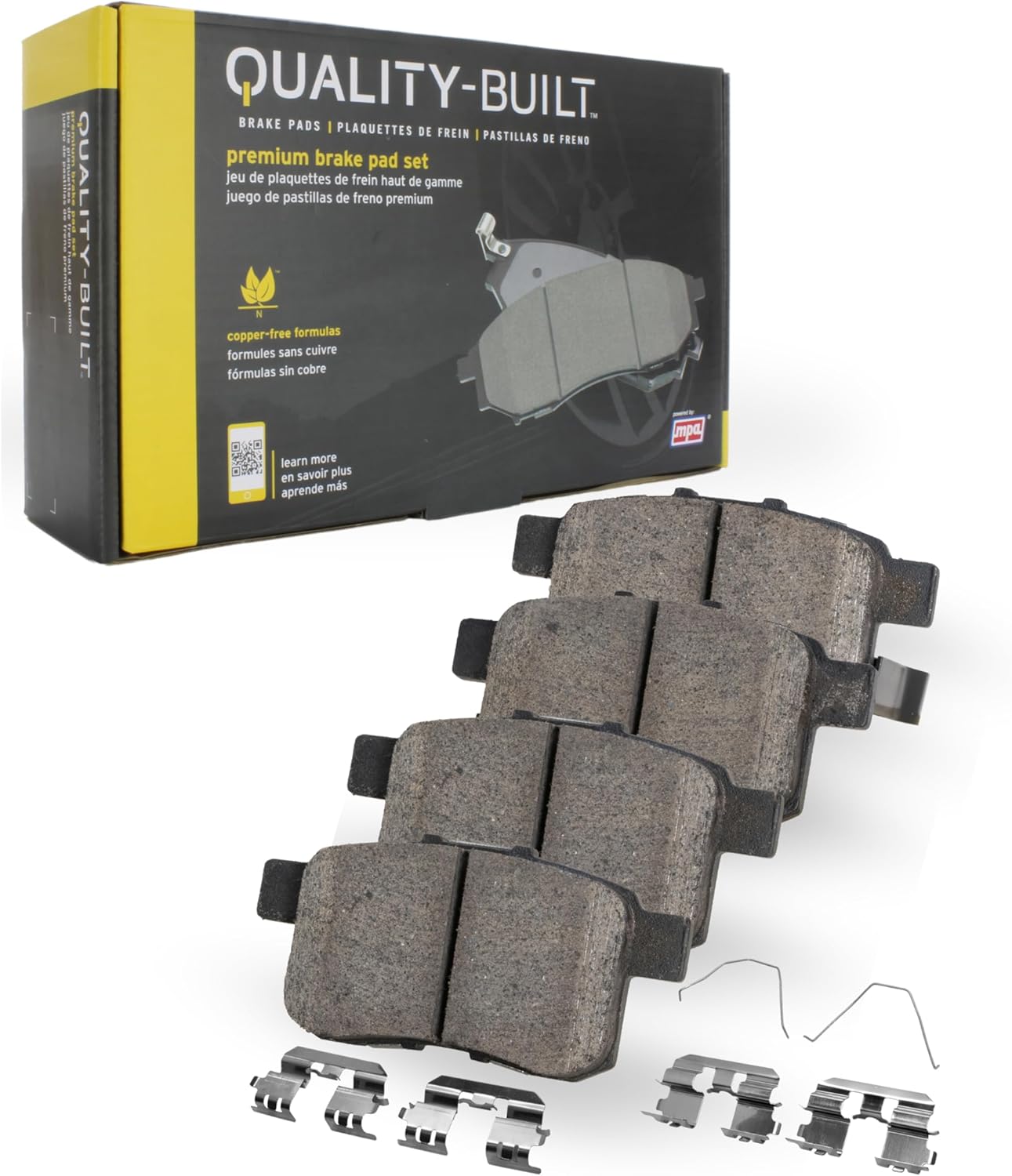 Premium Ceramic Front Brake Pads (1001-1844C) Compatible with Chevrolet Bolt EUV 2022-2023, Chevrolet Bolt EV 2017-2023, Chevrolet Cruze 2016-2019, Chevrolet Volt 2016-2019