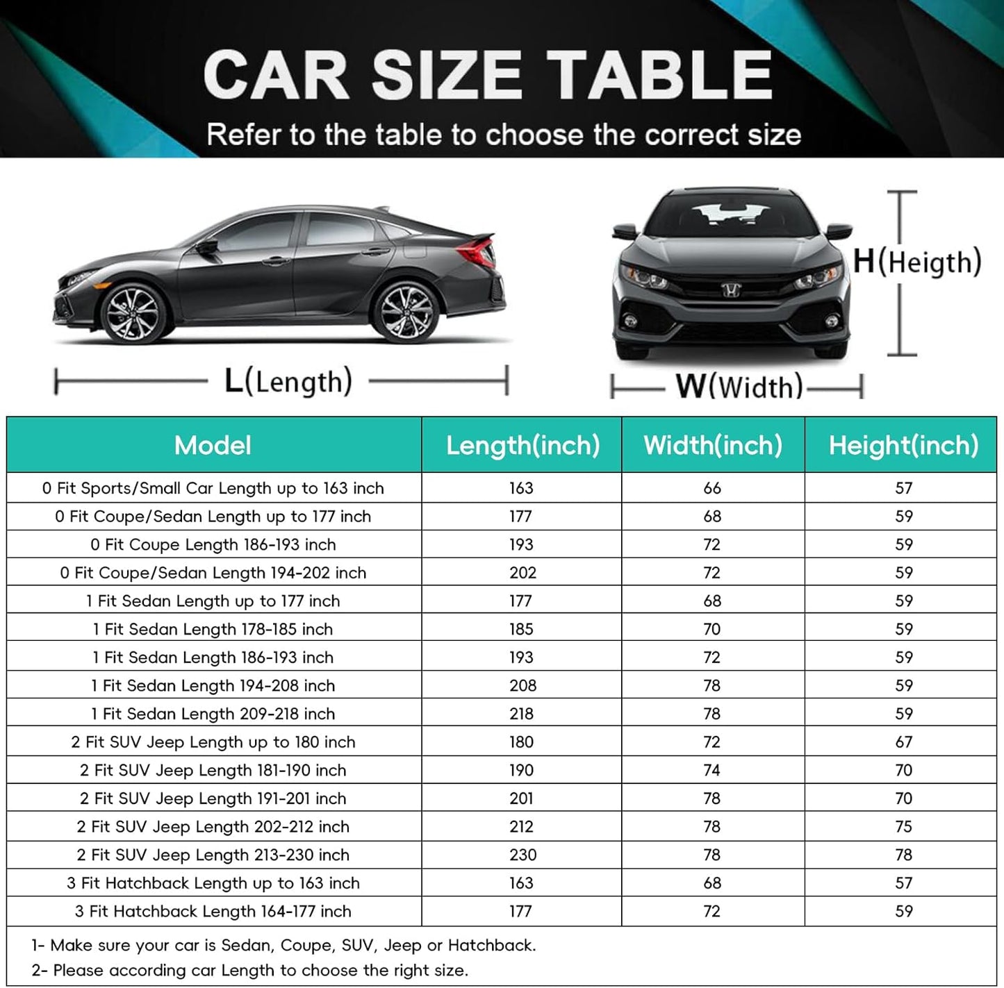 16 Layers Car Cover Waterproof All Weather, Heavy Duty Outdoor Car Cover Universal Fit Sedan Lexus ES350, Tesla Model S, Lincoln MKZ, Toyota Avalon, Jaguar XJ, Ford Taurus, BMW 740i etc.
