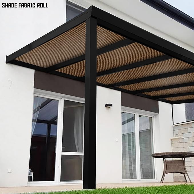 TANG Sun Shade Fabric Roll 8'x92' Shade Cloth for Garden Brown HDPE Mesh Shading Pergola Cover Replacement Canopy, 95% Blockage Sunshades for Outdoor Patio Backyard Plant
