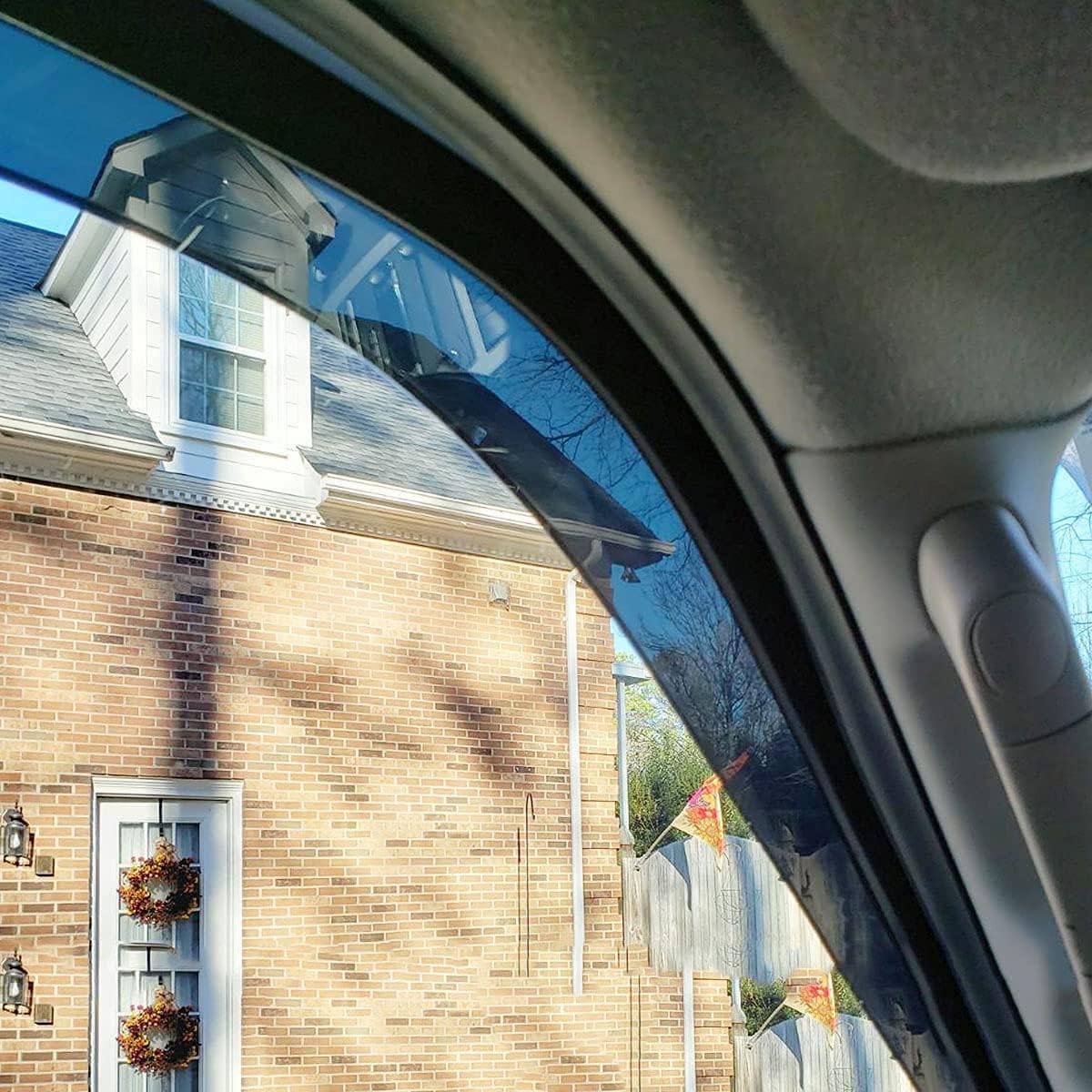 94257 Side Window Wind Deflector,4pc Dark Smoke Nice Window Visors fit for 2010-2013 Mazda 3,Outside Mount Style Tape-On Sun Rain Guards Set