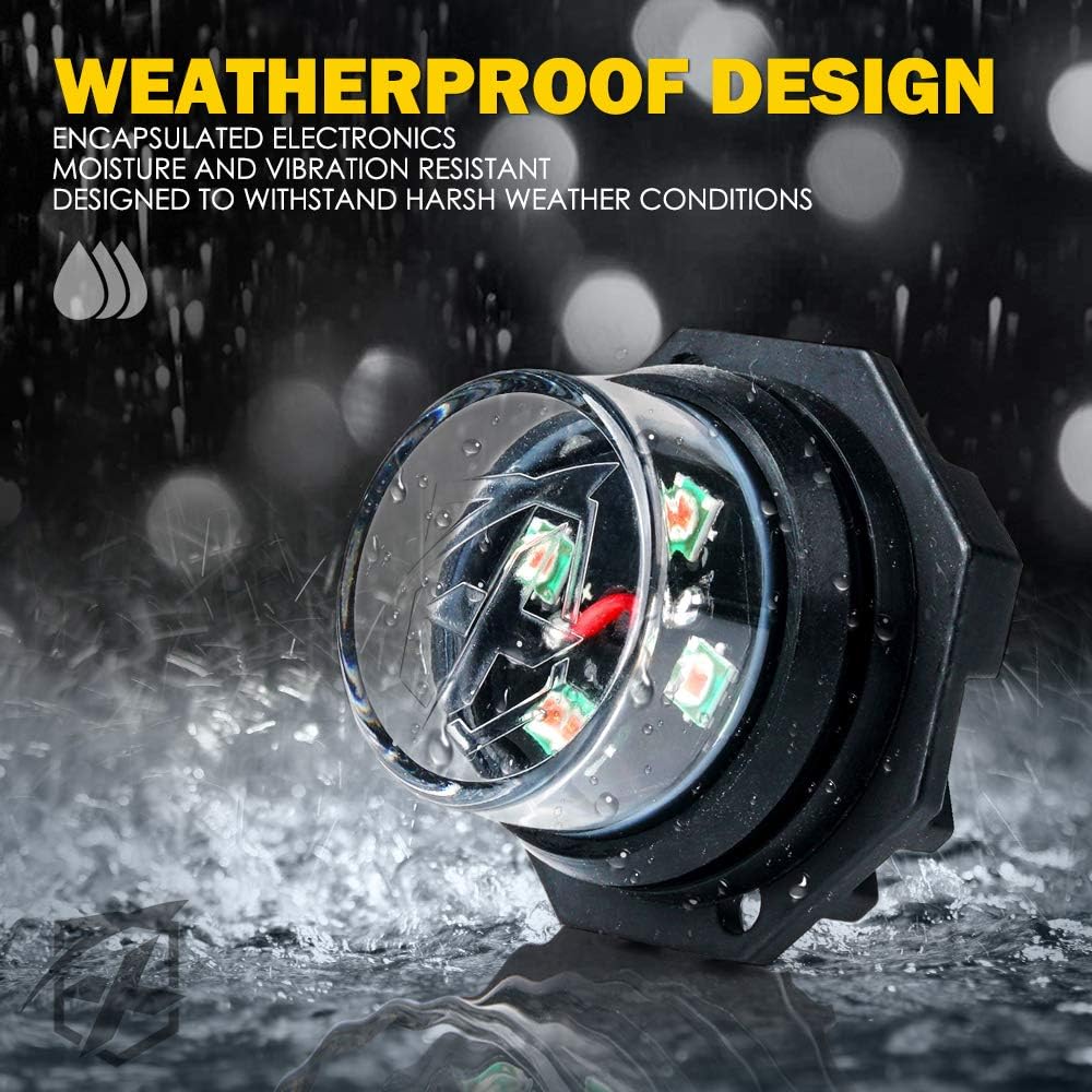Xprite Amber LED Hideaway Strobe Lights Kit 20 Flashing Patterns w/Control Panel Headlights Taillights Fog Light Mounting, for Roadside Emergency Vehicles Trucks SUV Vans Cars UTV ATV 8 PCs